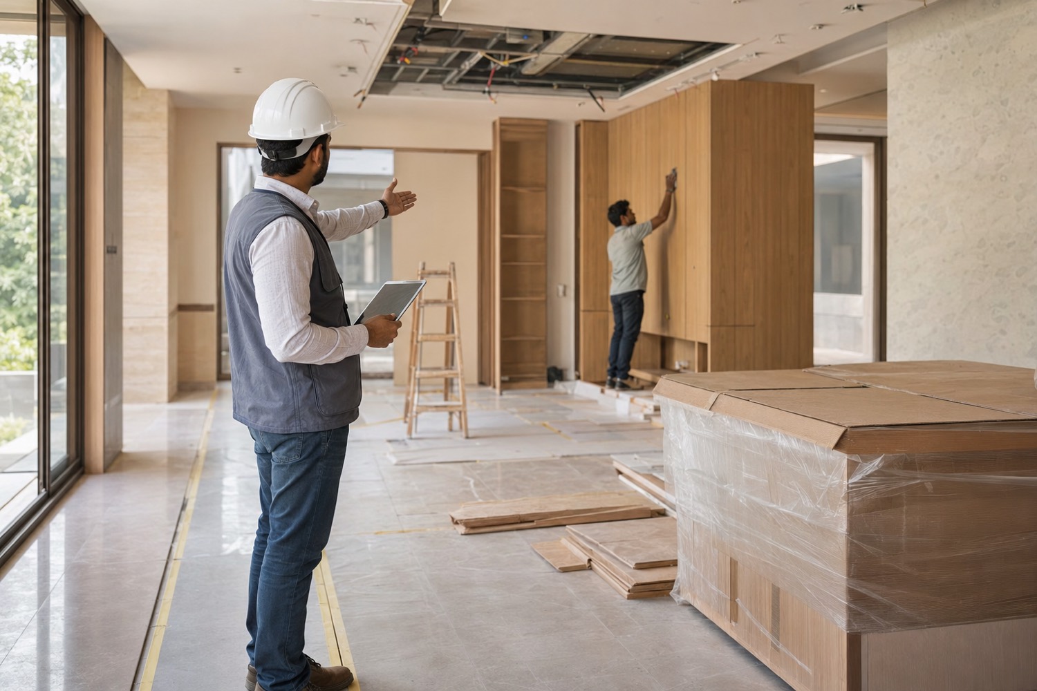 A fit-out contractor on an active site